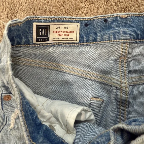 Vintage GAP mom Faded Blue cheeky Straight Leg high rise Jeans size 24 - Picture 2 of 7